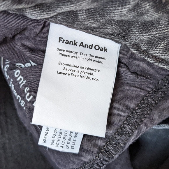 FRANK And Oak Stevie tapered fit high rise waist black wash jeans size 24 @T7 - Picture 6 of 9